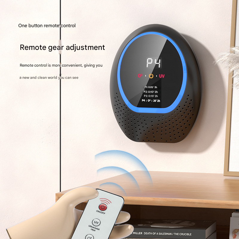 White Rechargeable Ozone & UV-C Air Purifier with Remote - Portable Odor Eliminator for Home, Pets & Closets - VogueDecor.au