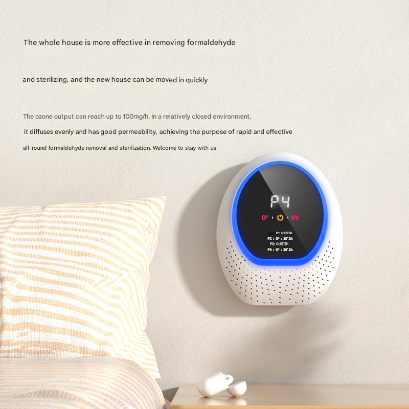White Rechargeable Ozone & UV-C Air Purifier with Remote - Portable Odor Eliminator for Home, Pets & Closets - VogueDecor.au