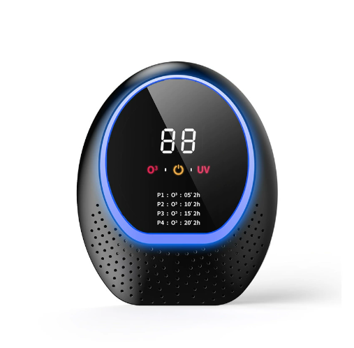 Black Rechargeable Ozone & UV-C Air Purifier with Remote - Portable Odor Eliminator for Home, Pets & Closets - VogueDecor.au