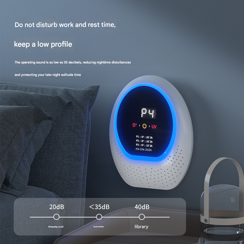 Black Rechargeable Ozone & UV-C Air Purifier with Remote - Portable Odor Eliminator for Home, Pets & Closets - VogueDecor.au