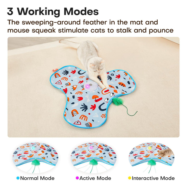 Multicolor Interactive Cat Play Tunnel & Hunting Cover - Self-Entertaining Pet Game Toy with Teasers