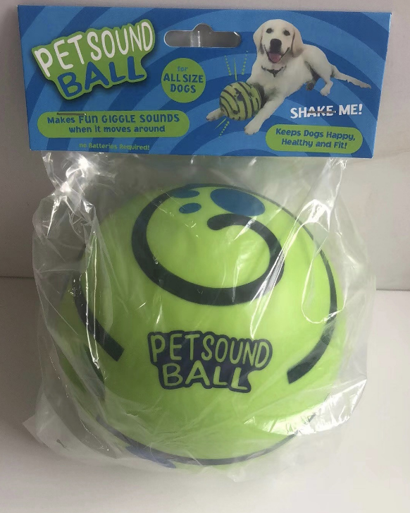 2 Pack Interactive Dog Giggle Ball Toy 8.8cm - Wobble Sound Fetch Toy for Puppies & Small to Medium Dogs - No Batteries Required - Green