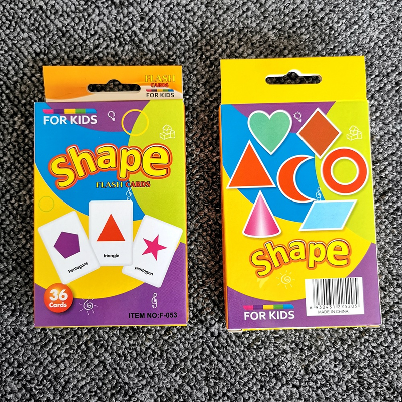4-Set  Kids Early Education Flash Cards, Montessori Cognitive Development Toys for Toddlers Ages 4+, Educational Gift for Boys Girls【Animal+Shape+Colour+Time】