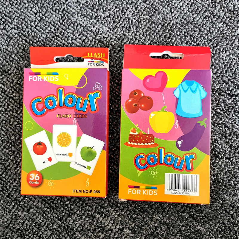 4-Set  Kids Early Education Flash Cards, Montessori Cognitive Development Toys for Toddlers Ages 4+, Educational Gift for Boys Girls【Vegetables+Fruits+Colour+Body Parts】