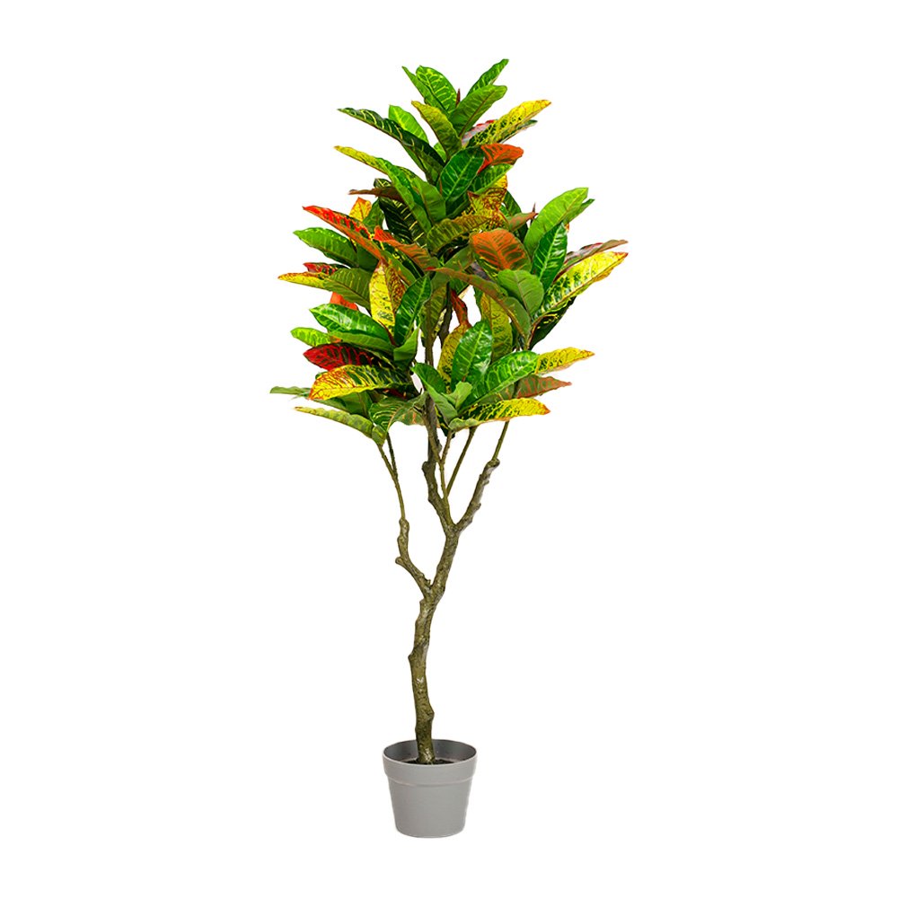 125cm Faux Artificial Home Decor Potted Codiaeum Plant - VogueDecor.au