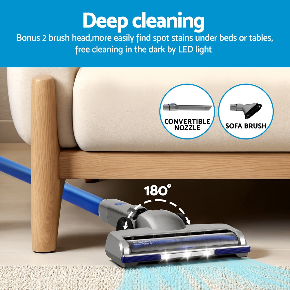 Devanti 300W Stick Vacuum Cleaner Cordless Self-Standing - VogueDecor.au