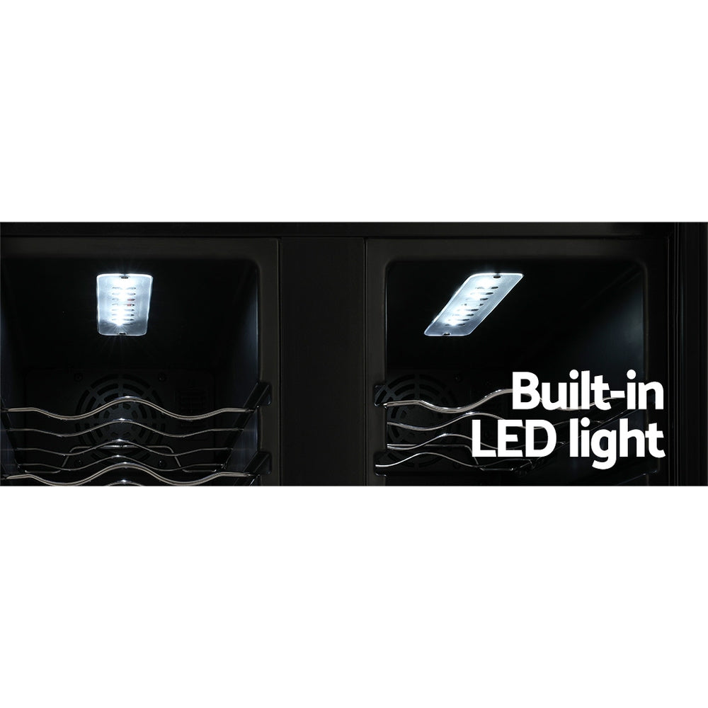 Devanti Wine Fridge Cooler Dual Zone 24 Bottles - VogueDecor.au