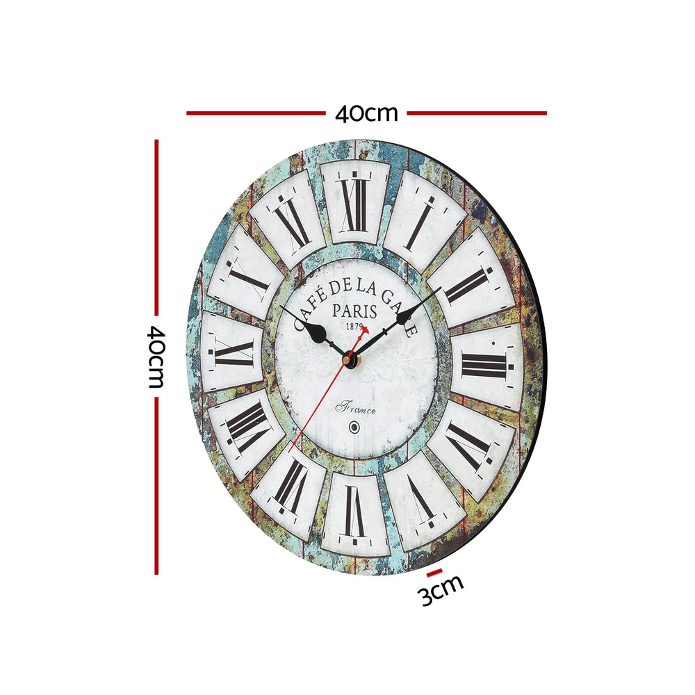 Artiss 40CM Wall Clock Rustic Design - VogueDecor.au
