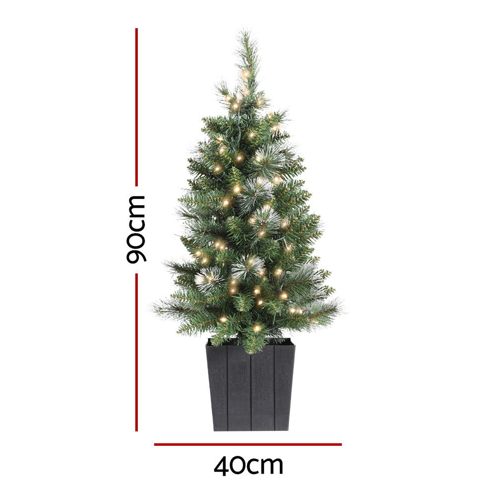 Jingle Jollys Christmas Tree 90cm Potted Xmas Tree Party Decorations - VogueDecor.au