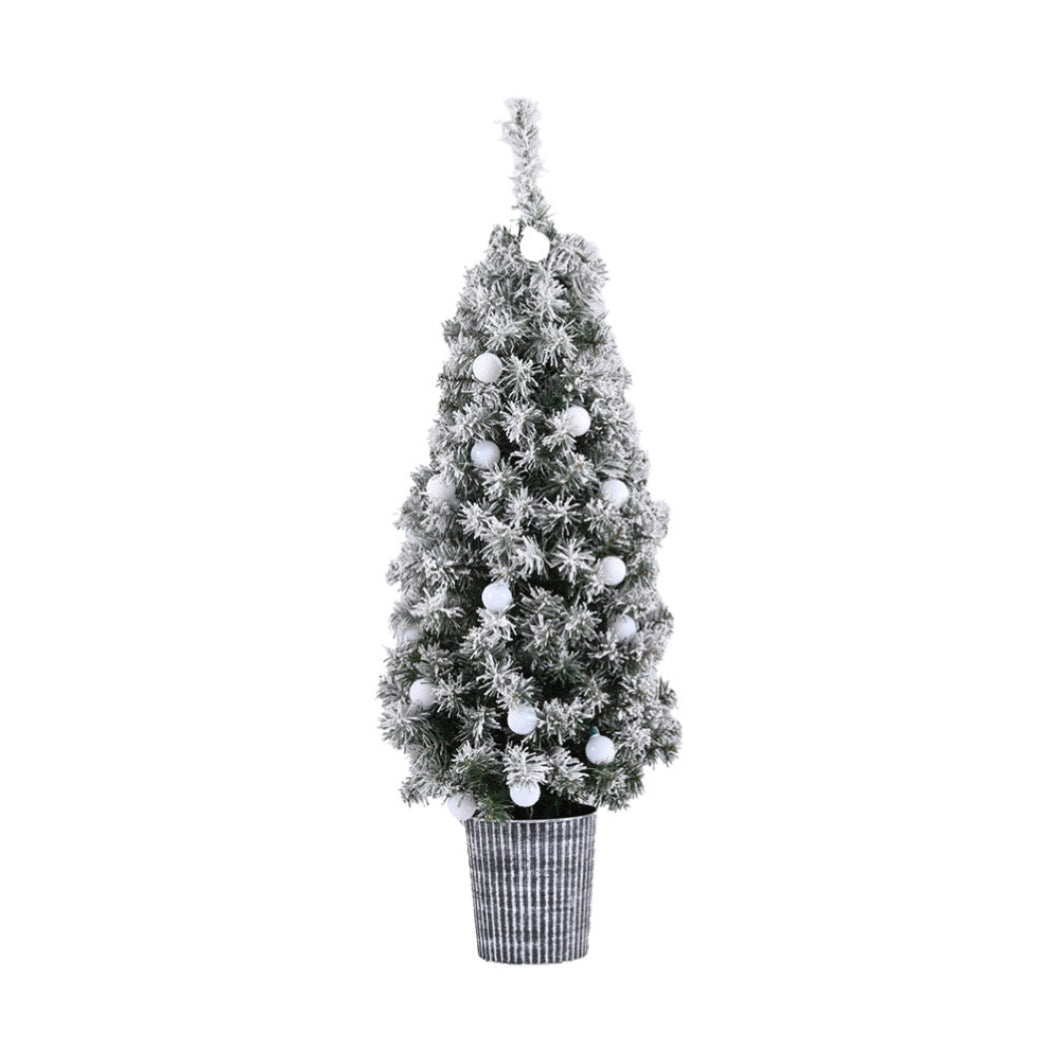 Jingle Jollys Christmas Tree 1.2M Potted Snowy Xmas Tree - VogueDecor.au