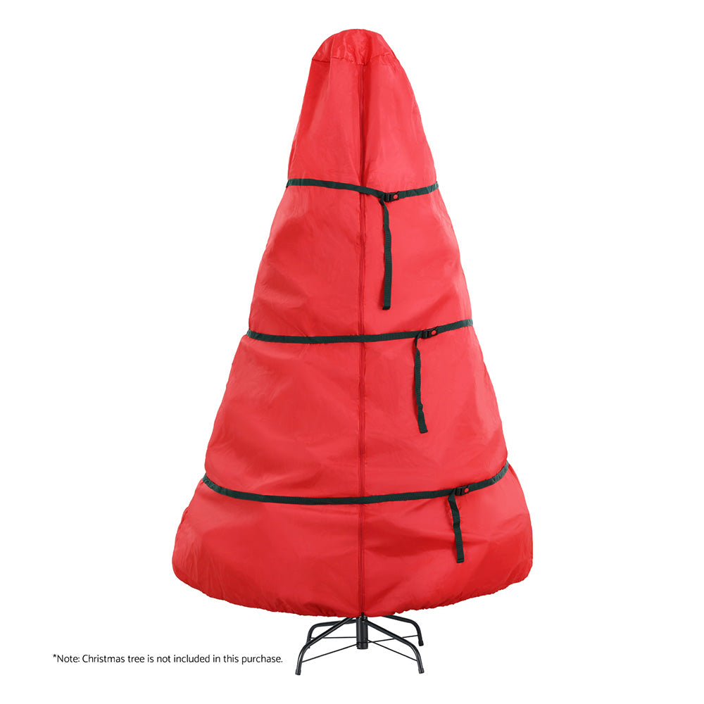 Jingle Jollys Christmas Tree Storage Bag Fits Up to 8ft Tree Xmas Bag Zipper Red - VogueDecor.au