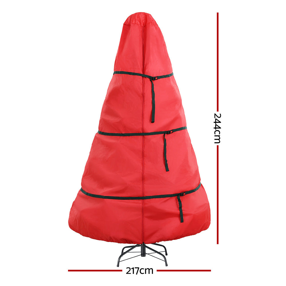 Jingle Jollys Christmas Tree Storage Bag Fits Up to 8ft Tree Xmas Bag Zipper Red - VogueDecor.au
