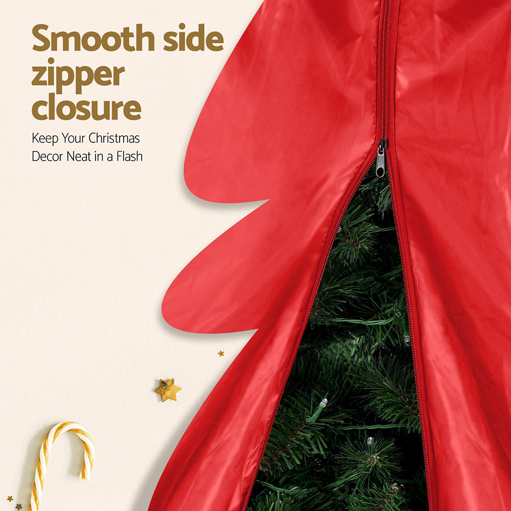 Jingle Jollys Christmas Tree Storage Bag Fits Up to 8ft Tree Xmas Bag Zipper Red - VogueDecor.au