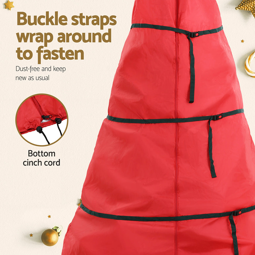 Jingle Jollys Christmas Tree Storage Bag Fits Up to 8ft Tree Xmas Bag Zipper Red - VogueDecor.au