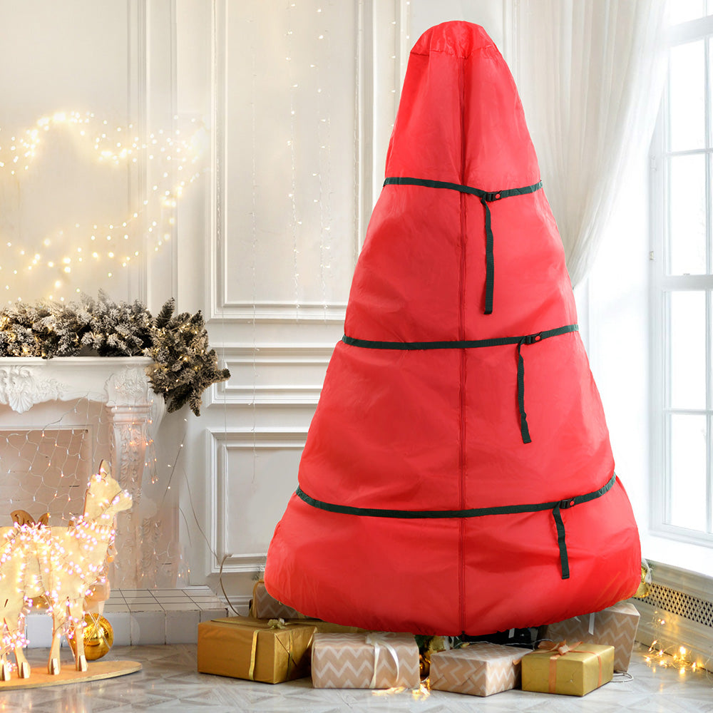 Jingle Jollys Christmas Tree Storage Bag Fits Up to 8ft Tree Xmas Bag Zipper Red - VogueDecor.au