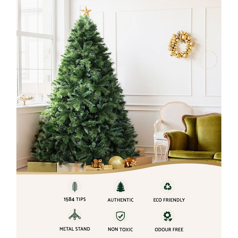 Jingle Jollys Christmas Tree 2.1M Xmas Tree Decorations Pine Needles 1584 Tips - VogueDecor.au