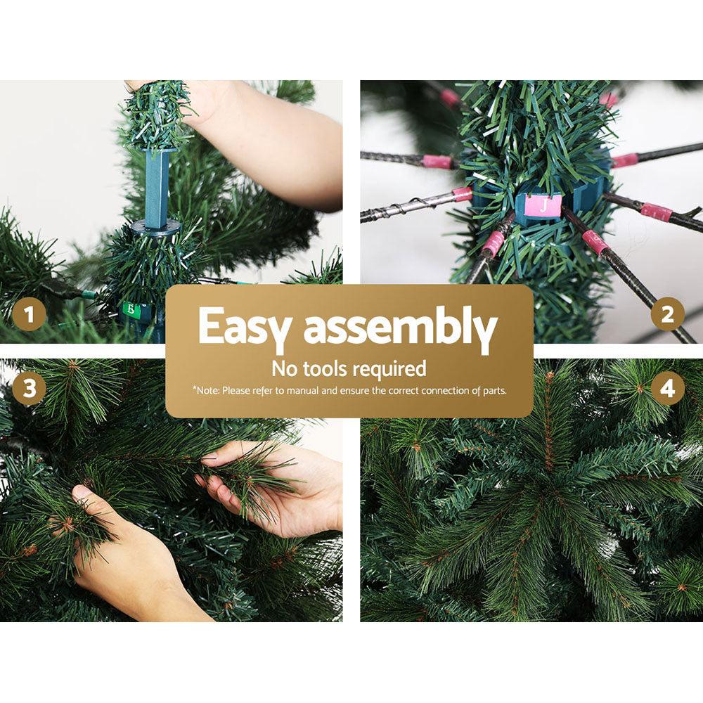 Jingle Jollys Christmas Tree 2.1M Xmas Tree Decorations Pine Needles 1584 Tips - VogueDecor.au