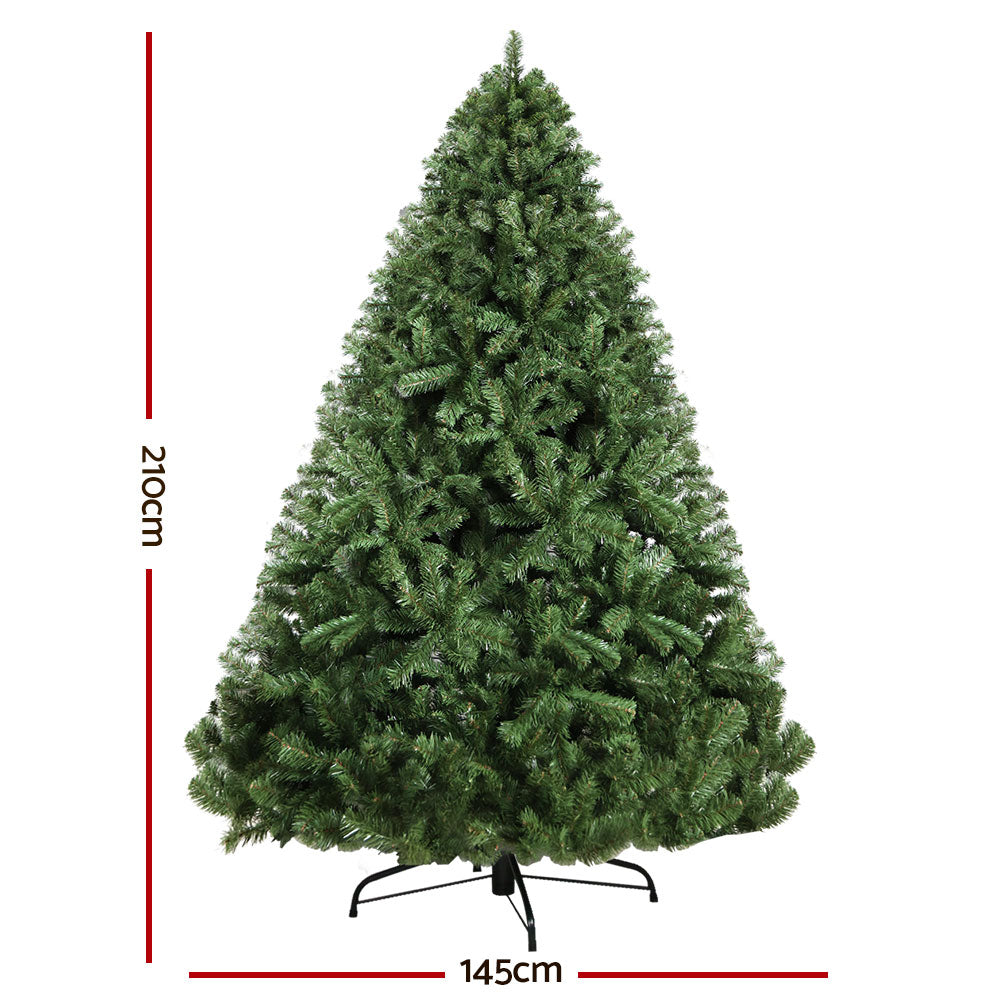Jingle Jollys Christmas Tree 2.1M Xmas Tree Decorations Green 1250 Tips - VogueDecor.au