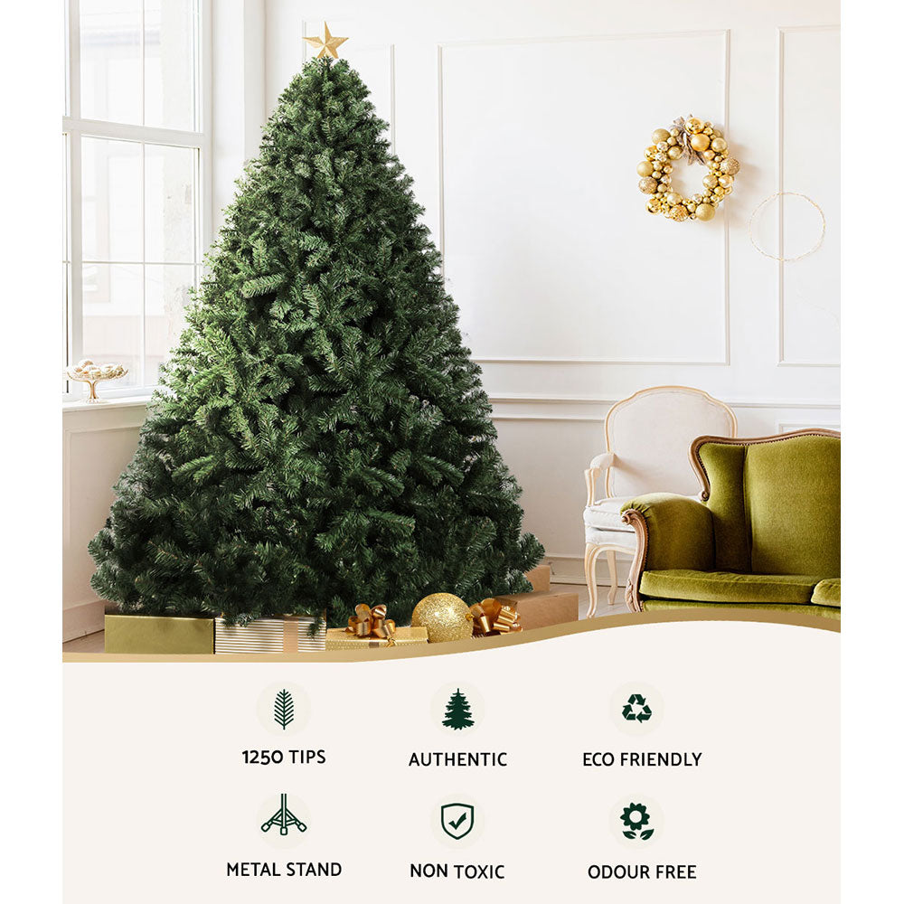 Jingle Jollys Christmas Tree 2.1M Xmas Tree Decorations Green 1250 Tips - VogueDecor.au
