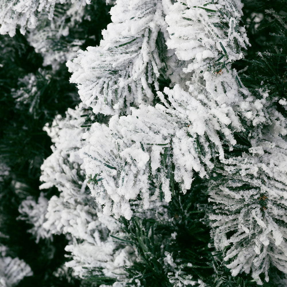Jingle Jollys Christmas Tree 2.4M Xmas Tree Decorations Snow Flocked 1500 Tips - VogueDecor.au