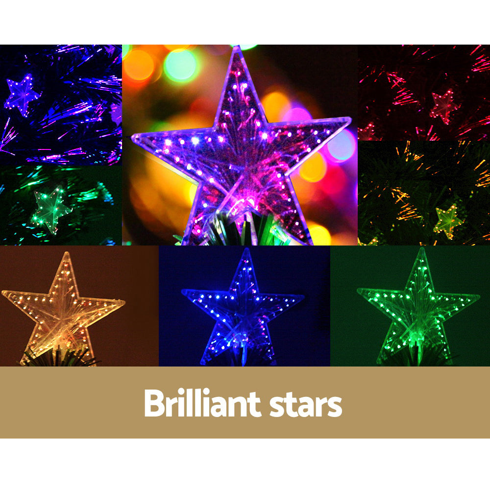 Jingle Jollys 1.2m Christmas Tree Optic Fibre LED Xmas tree Multi Colour - VogueDecor.au