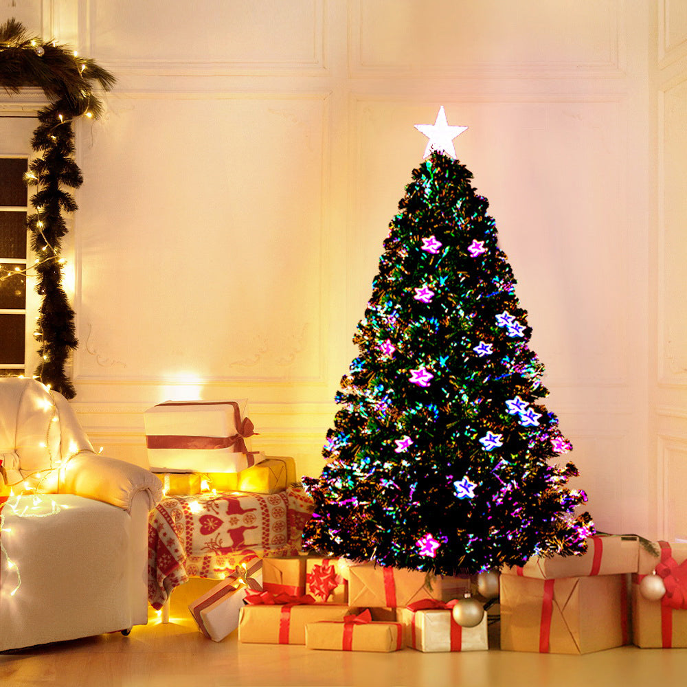 Jingle Jollys 1.2m Christmas Tree Optic Fibre LED Xmas tree Multi Colour - VogueDecor.au