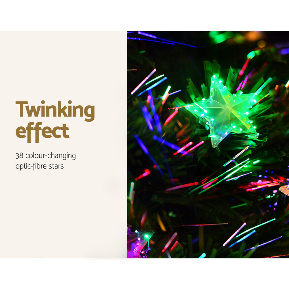 Jingle Jollys 1.8m Christmas Tree Optic Fibre LED Xmas tree Multi Colour - VogueDecor.au