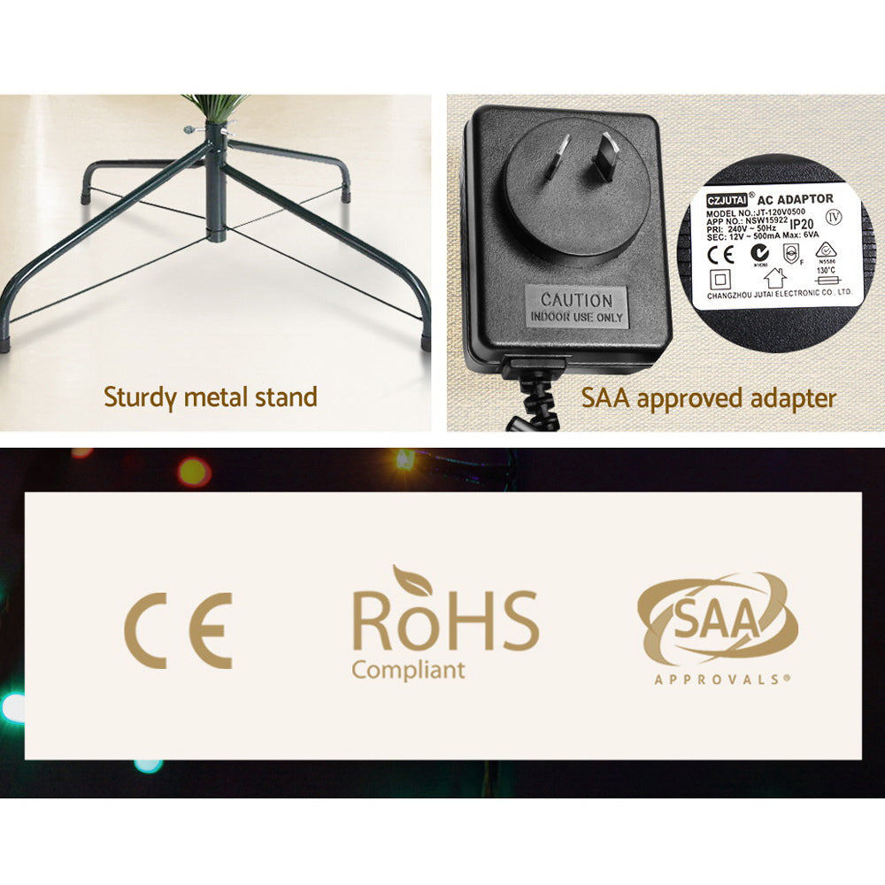 Jingle Jollys 1.8m Christmas Tree Optic Fibre LED Xmas tree Multi Colour - VogueDecor.au