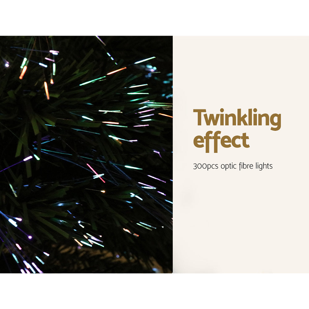 Jingle Jollys 1.8m Christmas Tree Optic Fibre LED Xmas tree 300 Tips - VogueDecor.au