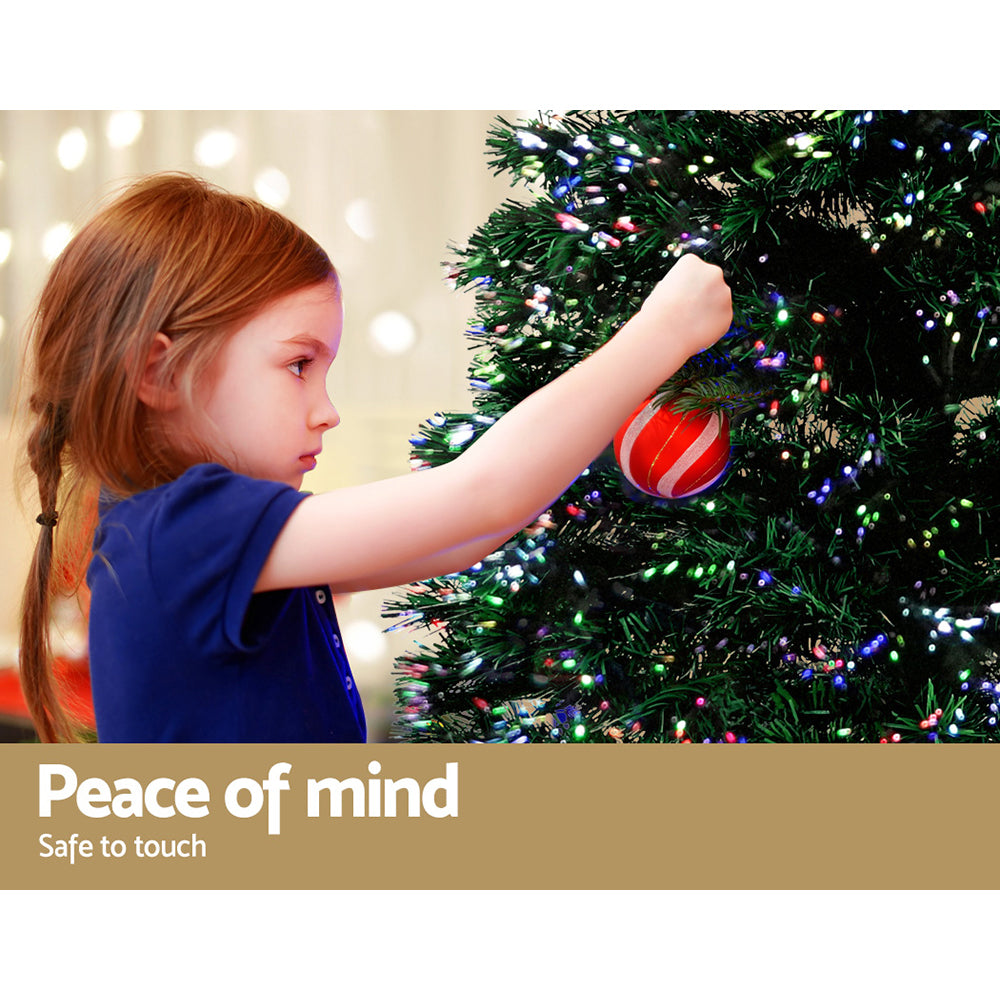 Jingle Jollys 1.8m Christmas Tree Optic Fibre LED Xmas tree 300 Tips - VogueDecor.au