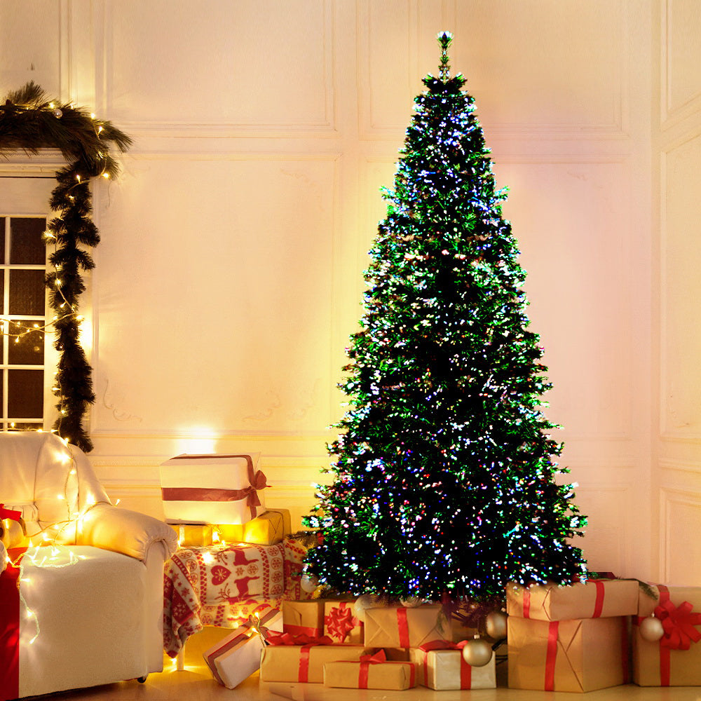 Jingle Jollys 1.8m Christmas Tree Optic Fibre LED Xmas tree 300 Tips - VogueDecor.au