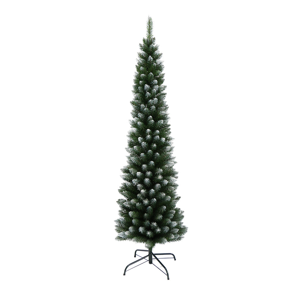 Jingle Jollys Christmas Tree 1.8m Xmas Tree Decorations Snowy 300 Tips - VogueDecor.au
