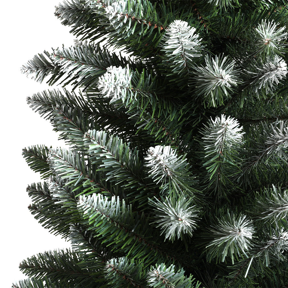 Jingle Jollys Christmas Tree 1.8m Xmas Tree Decorations Snowy 300 Tips - VogueDecor.au