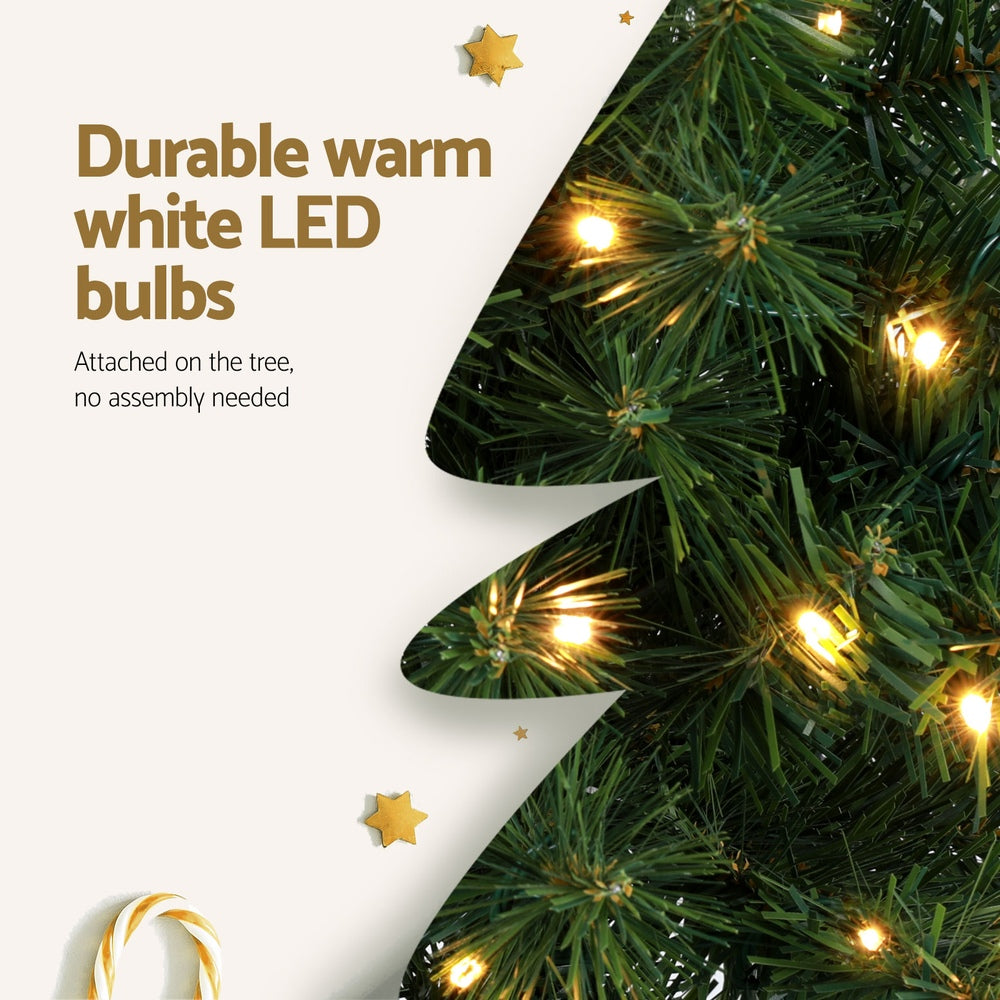 Jingle Jollys Christmas Tree 2.1M Corner Xmas Tree Party Decorations 430 Tips - VogueDecor.au