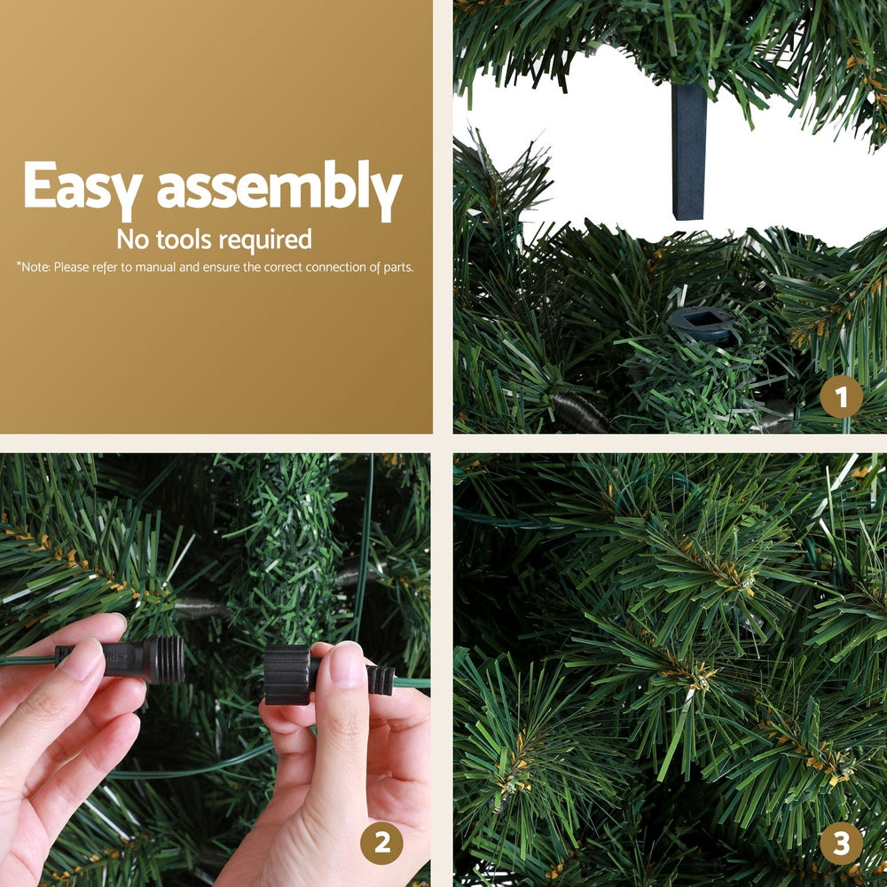 Jingle Jollys Christmas Tree 2.1M Corner Xmas Tree Party Decorations 430 Tips - VogueDecor.au