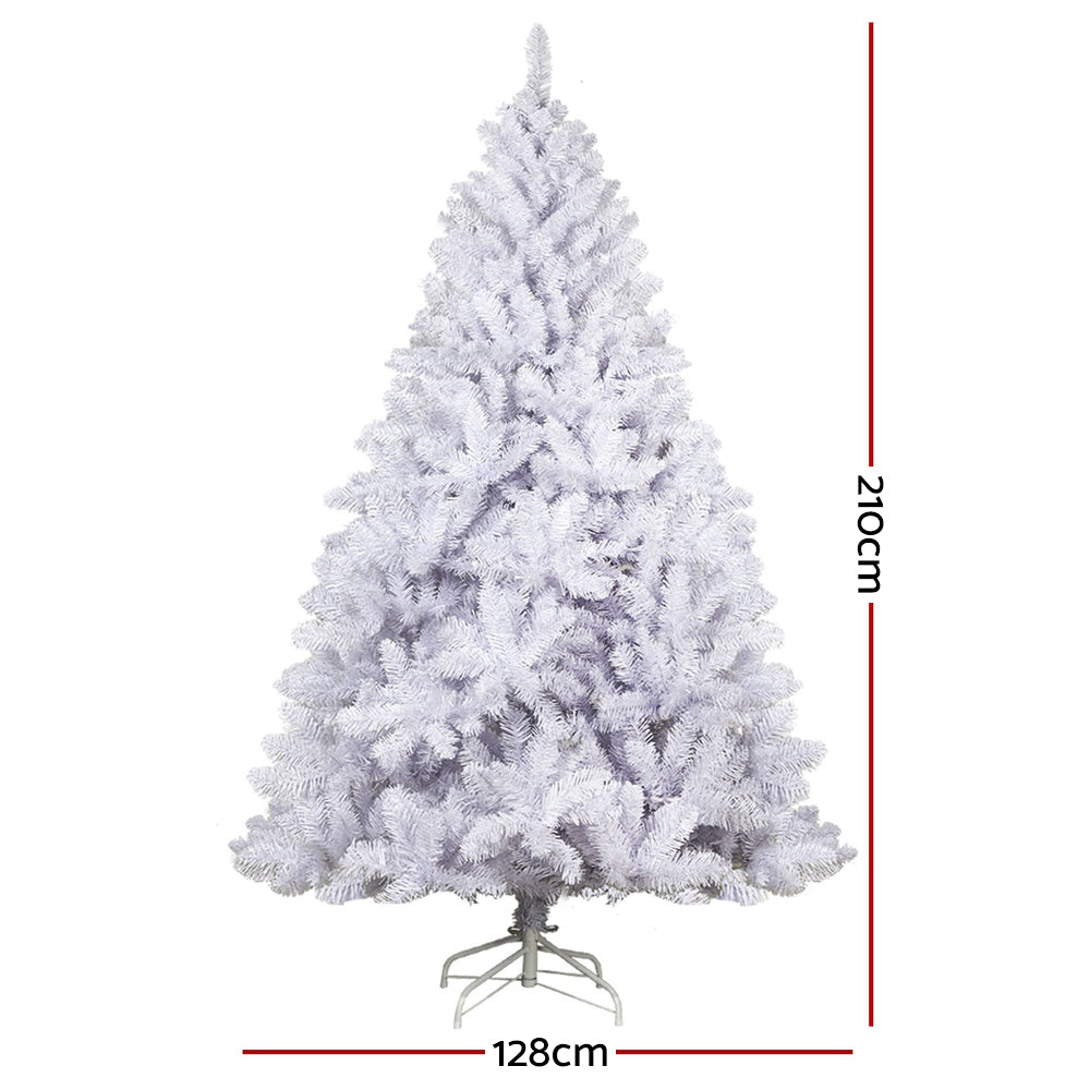 Jingle Jollys Christmas Tree 2.1m 1000 White Tips Xmas Tree Decorations - VogueDecor.au