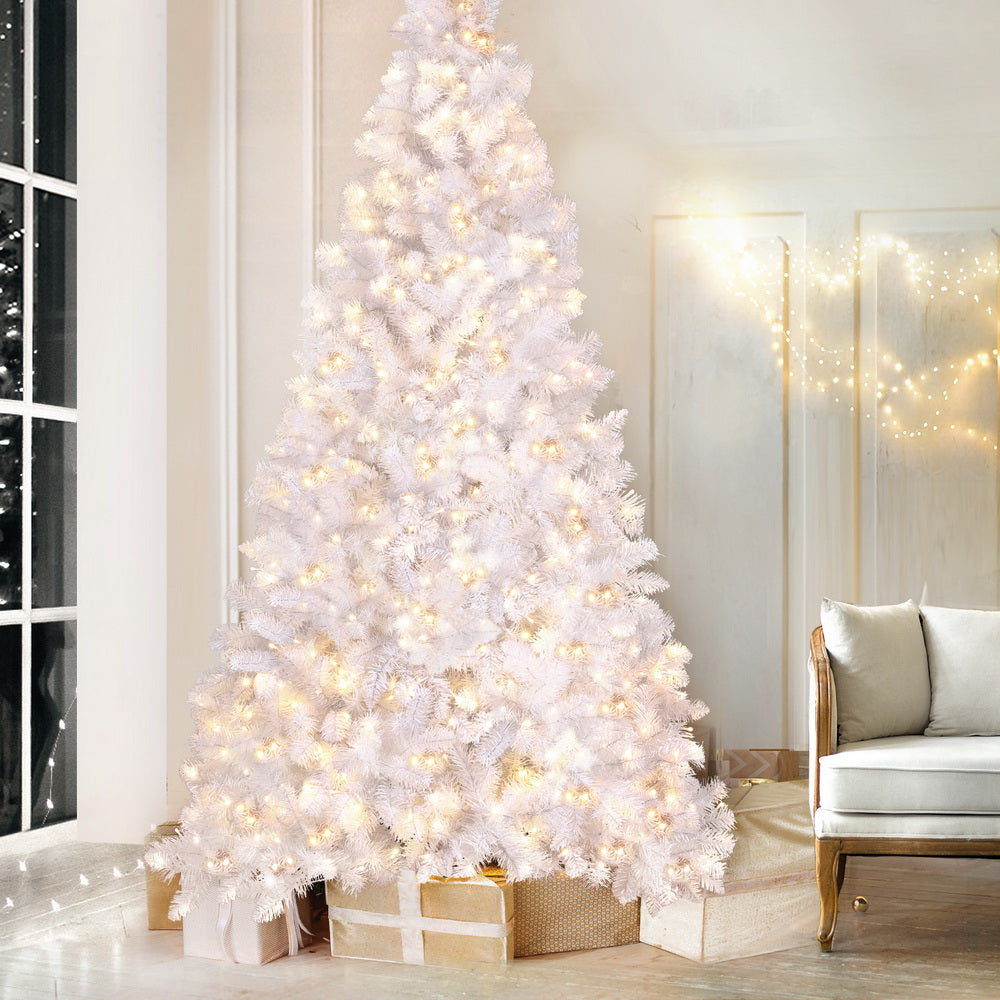 Jingle Jollys Christmas Tree 2.1m 500 LED Xmas Tree Decorations White 1260 Tips - VogueDecor.au