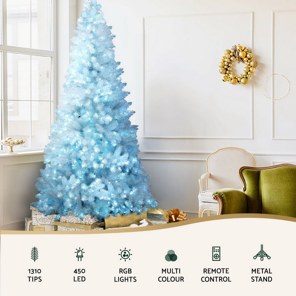 Jingle Jollys Christmas Tree 2.1m RGB Remote Xmas Party Decorations 1310 Tips - VogueDecor.au
