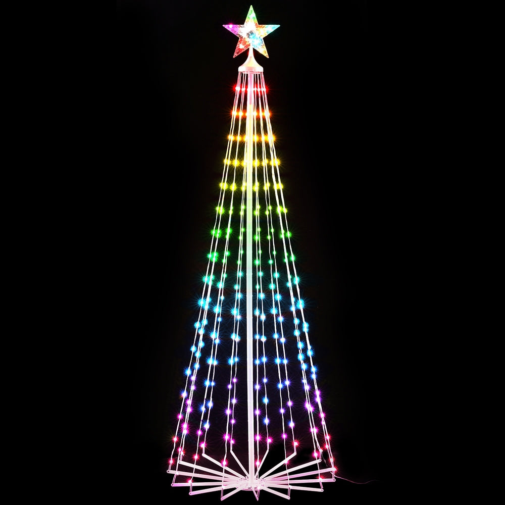 1.8M Christmas Tree 265 LED RGB Fairy Lights Jingle Jollys - VogueDecor.au