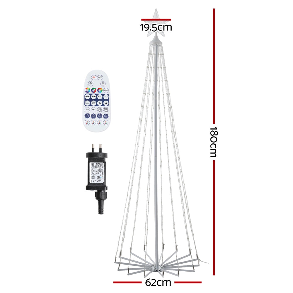 1.8M Christmas Tree 265 LED RGB Fairy Lights Jingle Jollys - VogueDecor.au