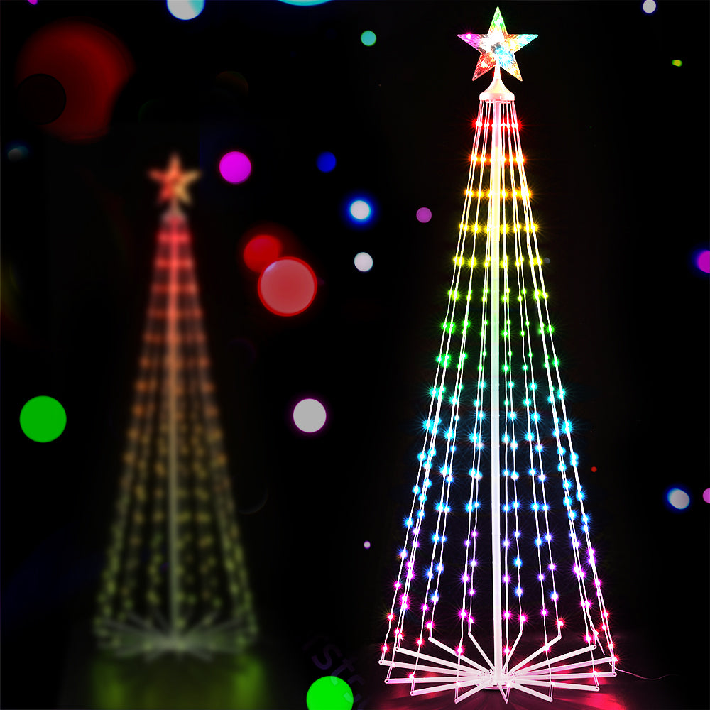 1.8M Christmas Tree 265 LED RGB Fairy Lights Jingle Jollys - VogueDecor.au