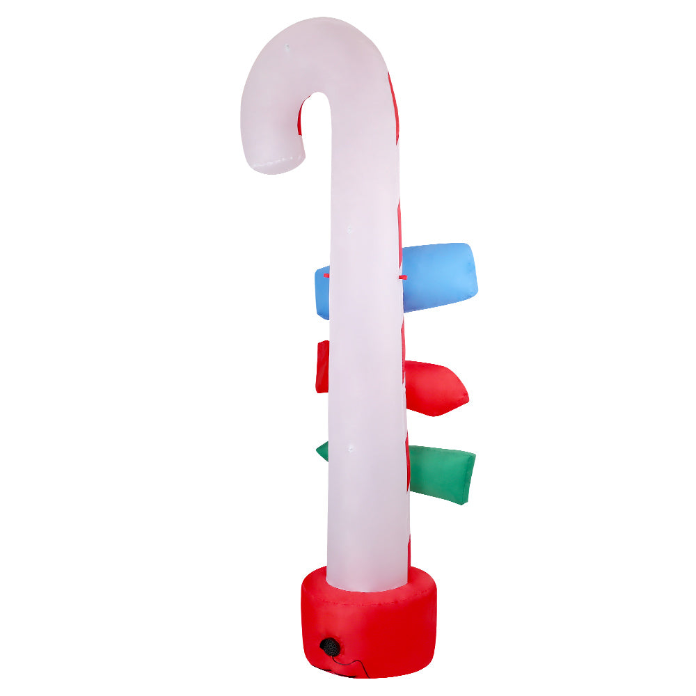 Jingle Jollys Christmas Inflatable Candy Pole 2.4M Illuminated Decorations - VogueDecor.au