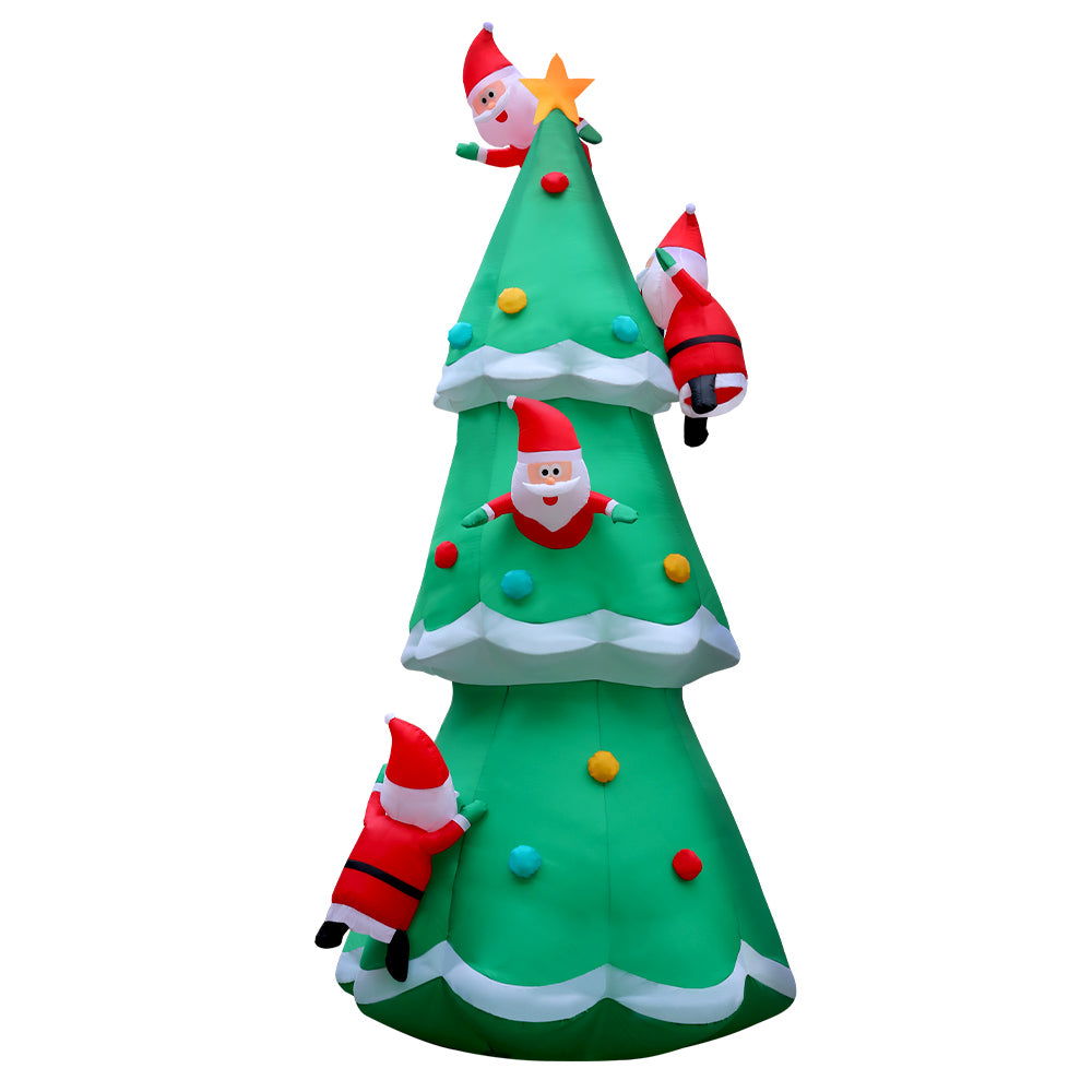 Jingle Jollys Christmas Inflatable Santa Tree 5M Illuminated Decorations - VogueDecor.au