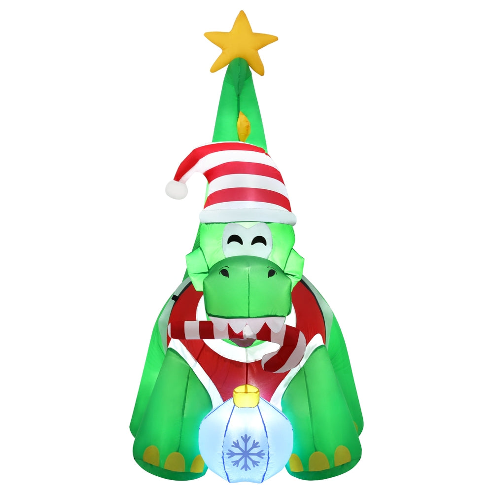 Jingle Jollys Christmas Inflatable Dinosaur 1.86M Height LED Decorations Illuminated - VogueDecor.au