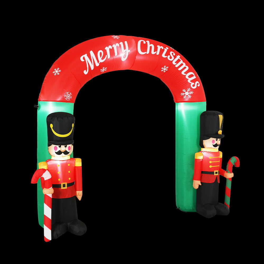 Jingle Jollys Christmas Inflatable Archwary Nutcracker 3M Illuminated Decorations - VogueDecor.au