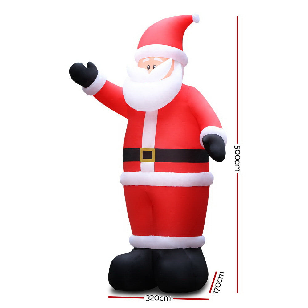 Jingle Jollys Christmas Inflatable Santa 5M Illuminated Decorations - VogueDecor.au