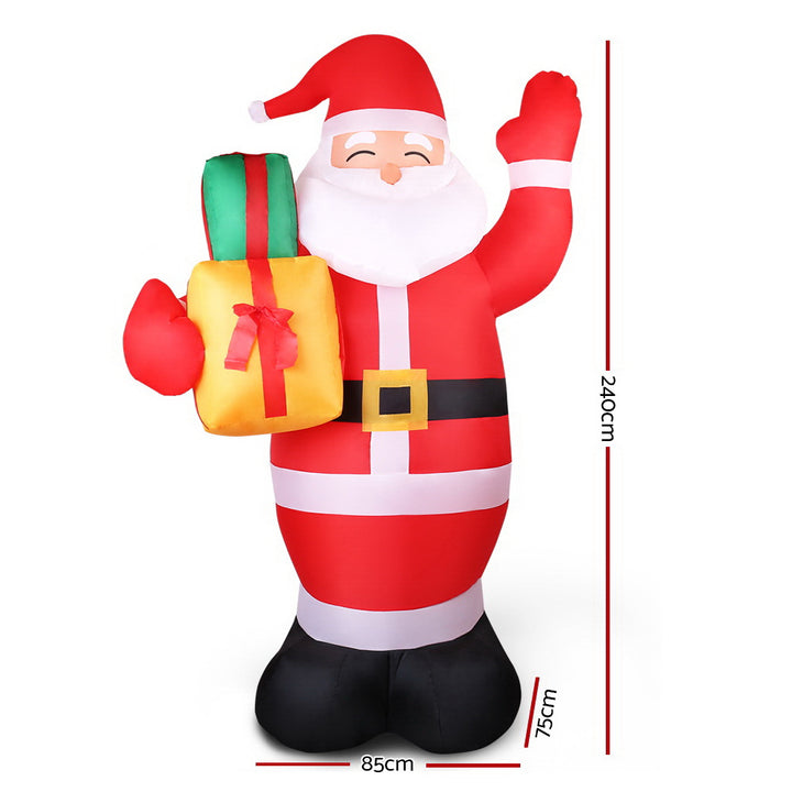 Jingle Jollys Christmas Inflatable Santa 2.4M Illuminated Decorations - VogueDecor.au