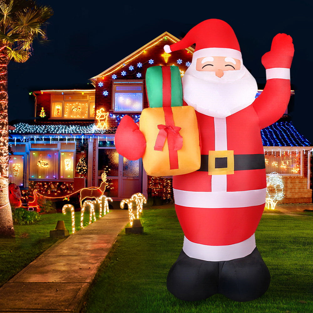 Jingle Jollys Christmas Inflatable Santa 2.4M Illuminated Decorations - VogueDecor.au