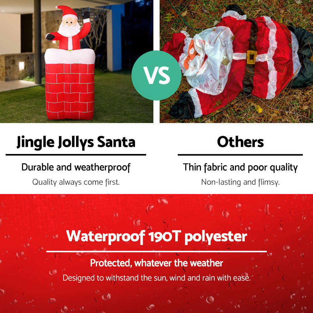 Jingle Jollys Christmas Inflatable Santa Pop Up 1.8M Illuminated Decorations - VogueDecor.au