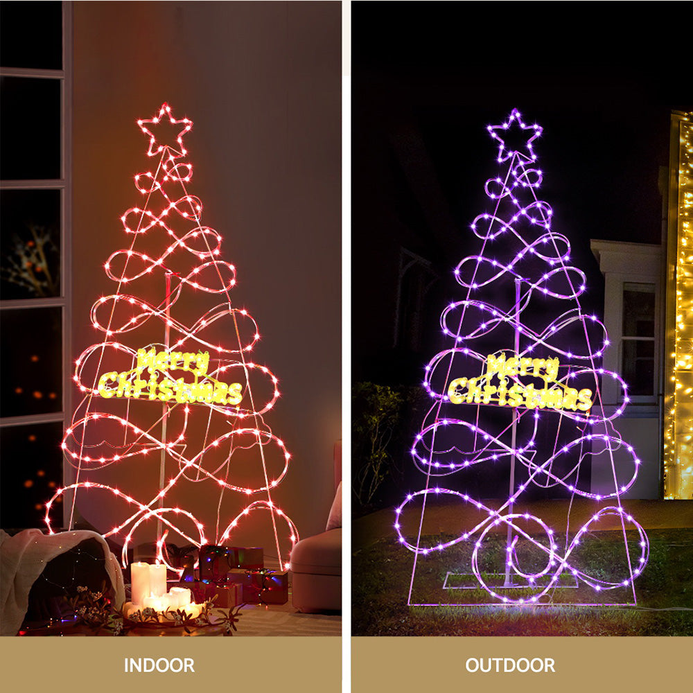1.7M Christmas Tree 230 LED RGB Motif Lights Jingle Jollys - VogueDecor.au